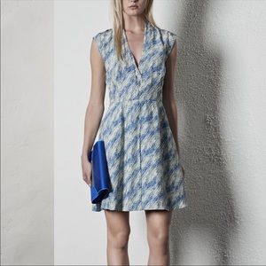 REISS Crawford Cornfield Print Blue Dress 4